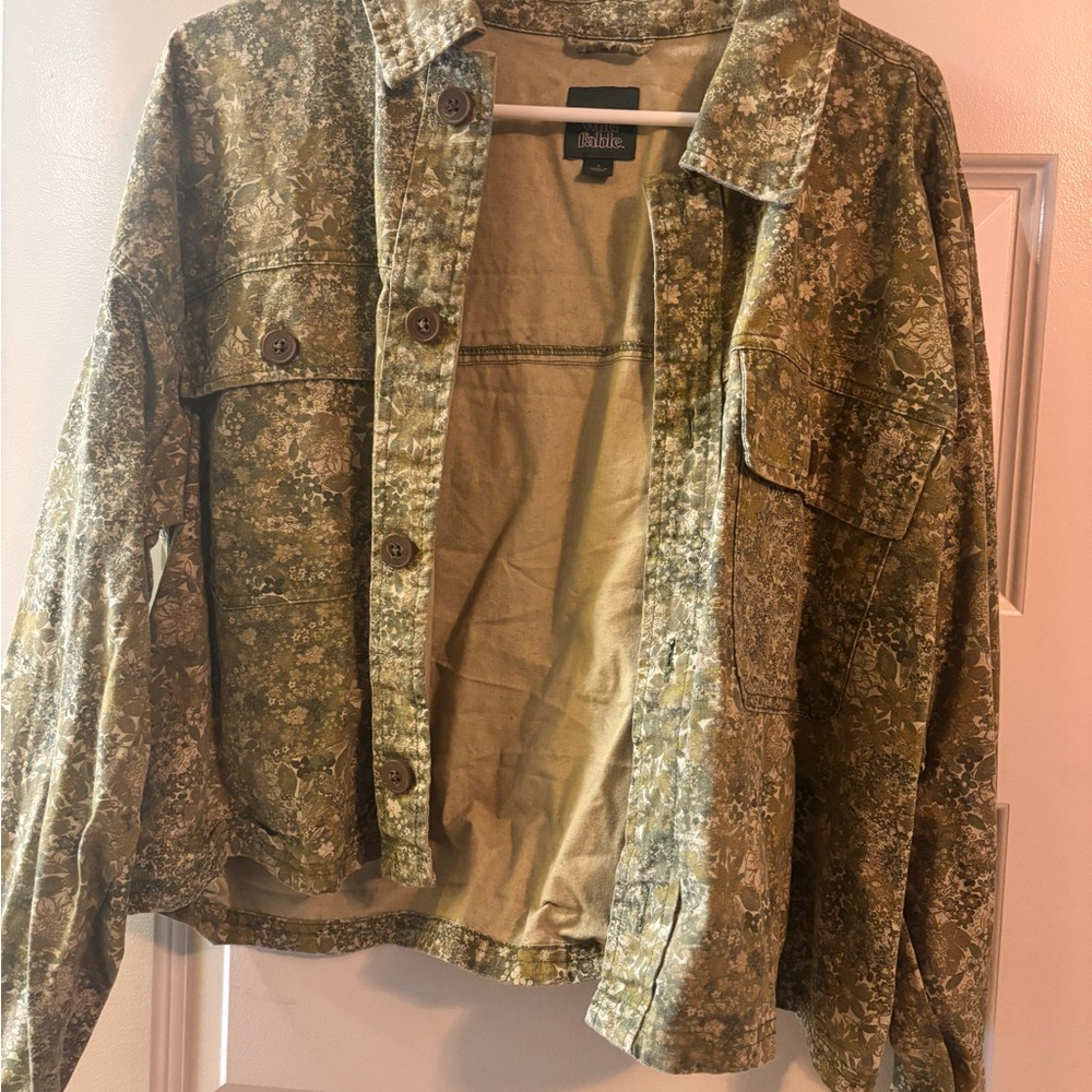 Green Floral Patterned Jacket
